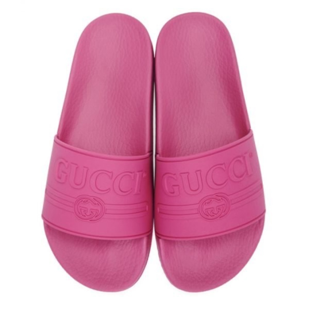 Hot pink Gucci slides